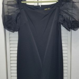 Black sheer puffy sleeves  dress  Shelby Niles size 16